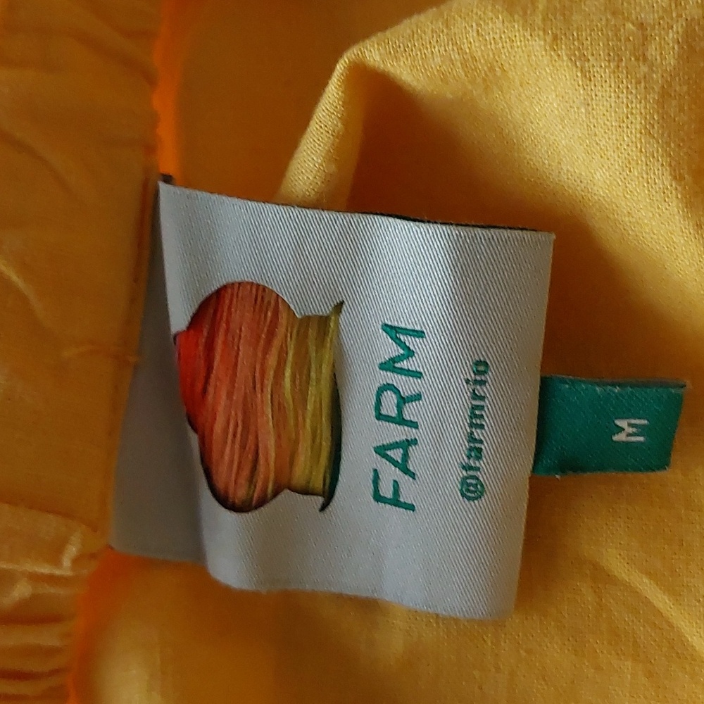 Farm Rio Yellow Off The Shoulder Knotted Cut Out Maxi Dress Sz M - Picture 10 of 14